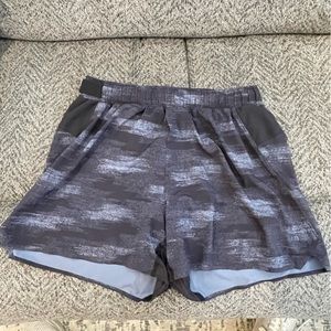 4” Black Lululemon Surge athletic shorts